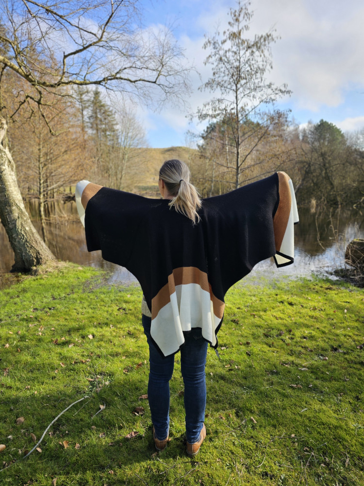 Sjal Tricolor Baby Alpaca - Billede 8