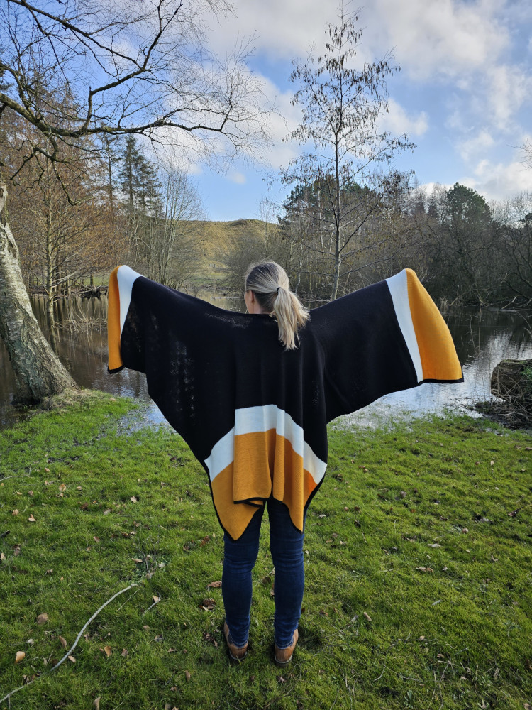 Sjal Tricolor Baby Alpaca - Billede 6