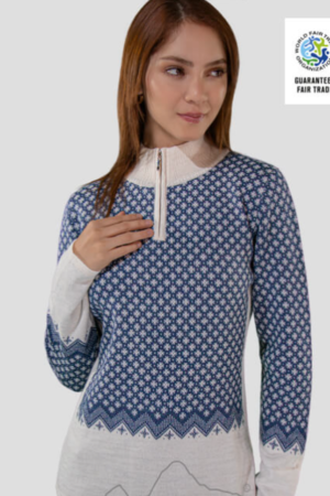 Nanwik pullover – blå/hvid