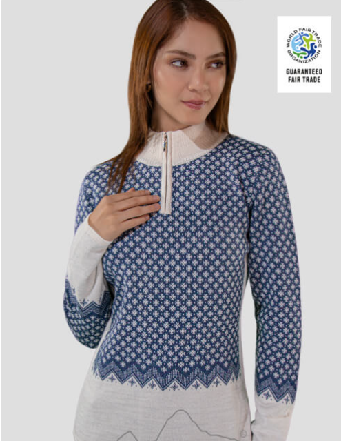 Nanwik pullover – blå/hvid